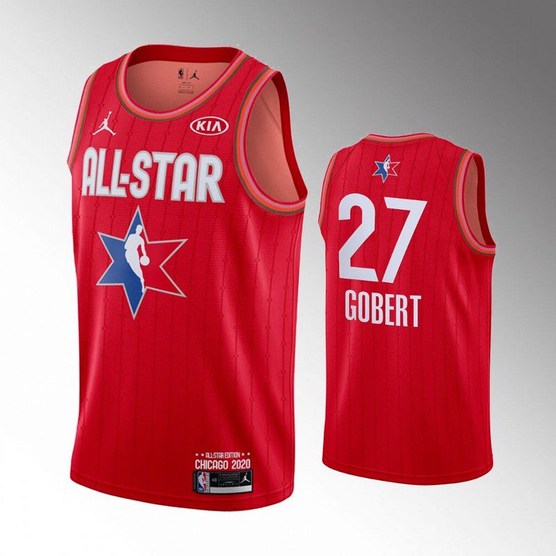 Men Nike Utah Jazz #27 Rudy Gobert Red 2020 All Star NBA Jerseys